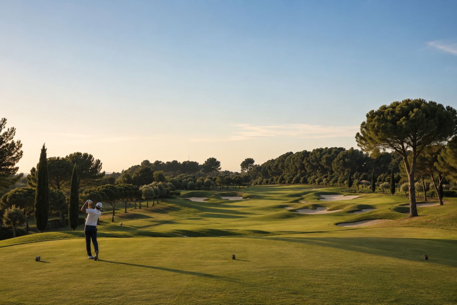 Golfer at Real Club de Golf El Prat near Barcelona